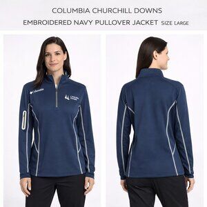 Columbia Churchill Downs Embroidered NavyPullover Jacket Size Large